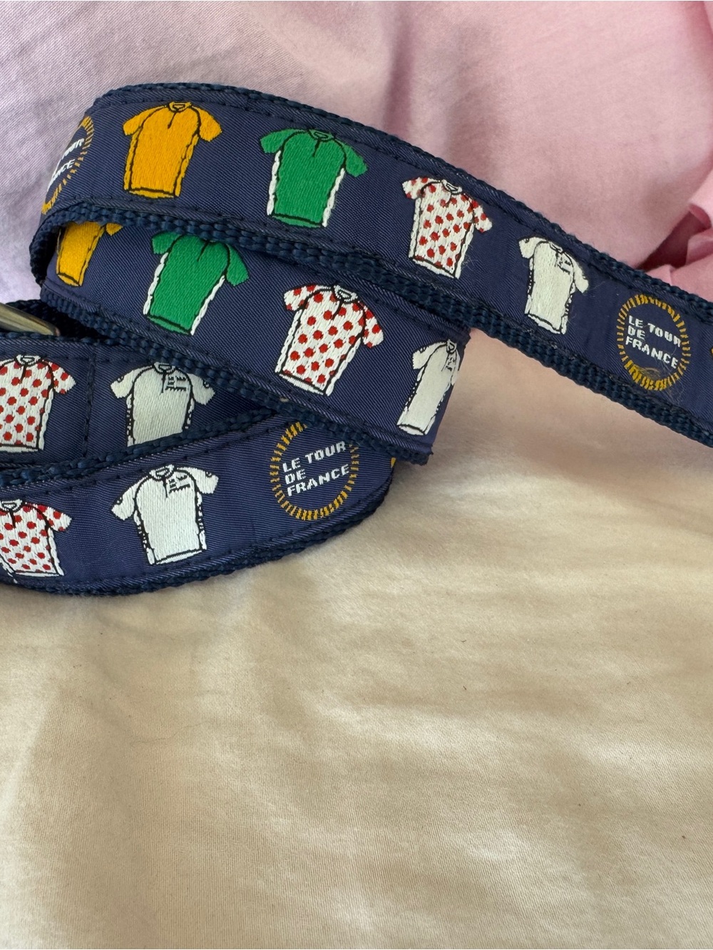 Le Tour de France Navy Cycling Jersey Pattern Belt